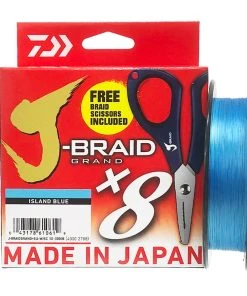 Daiwa J-Braid Grand X8 Island Blue W FREE Braid Scissors