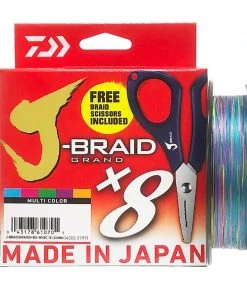 Daiwa J-Braid Grand X8 Multi Colour 300m W FREE Braid Scissors